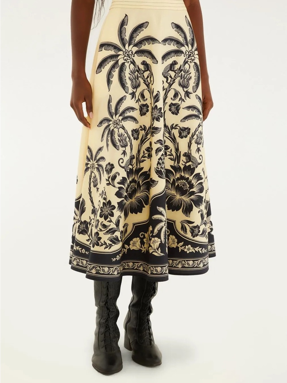 Farm Floral Border Midi Skirt - Picture 2 of 3
